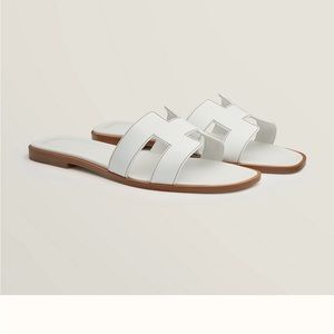 Hermes Oran Sandals Blanc White 36